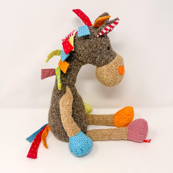 Sigikid Patchwork Horse Plush German Toy Stuffed Animal Knit Colorful 18” Lovie - Picture 7 of 11